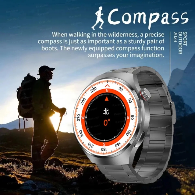 Guhuavmi Brand New Fashionable Health Smart Watch Gt4 Pro 1pc 360